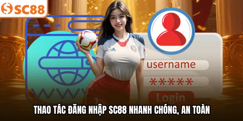 Thao tác đăng nhập SC88 nhanh chóng, an toàn