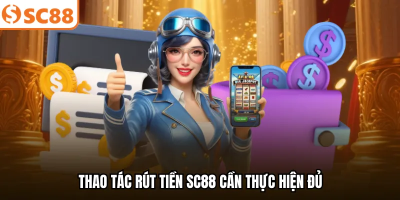 Thao tác rút tiền SC88 cần thực hiện đủ